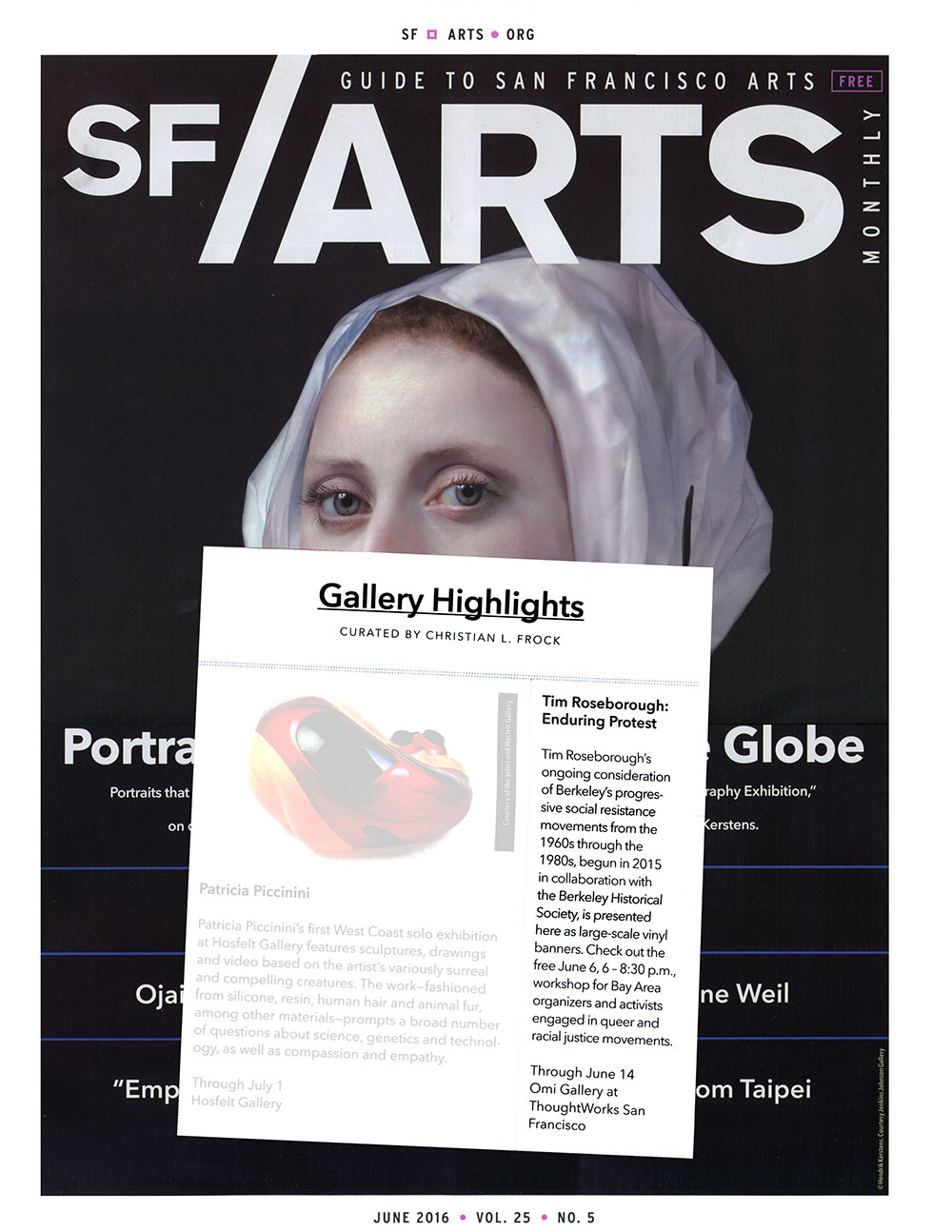 San Francisco Arts Monthly, June, 2016